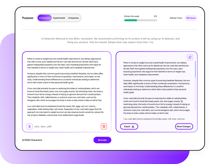 Smodin graphic of its AI tool comparing original vs improved text, with editing tools and against a purple gradient square.